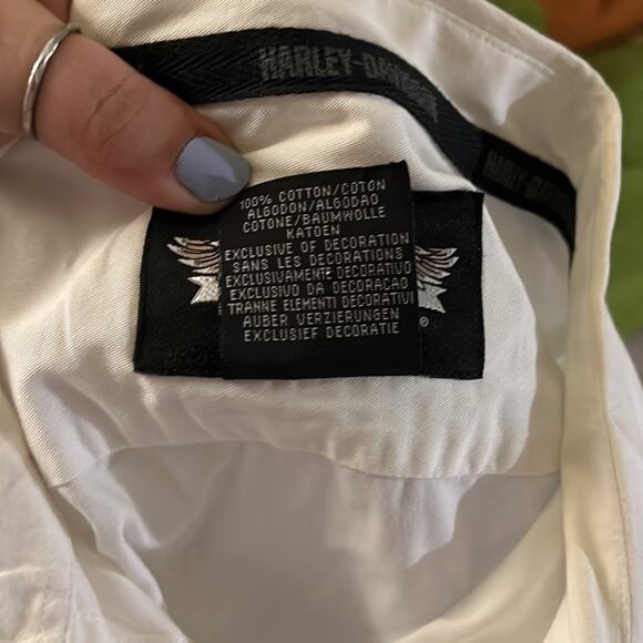 HARLEY DAVIDSON button down collared embroidered shirt XL - Picture 3 of 7